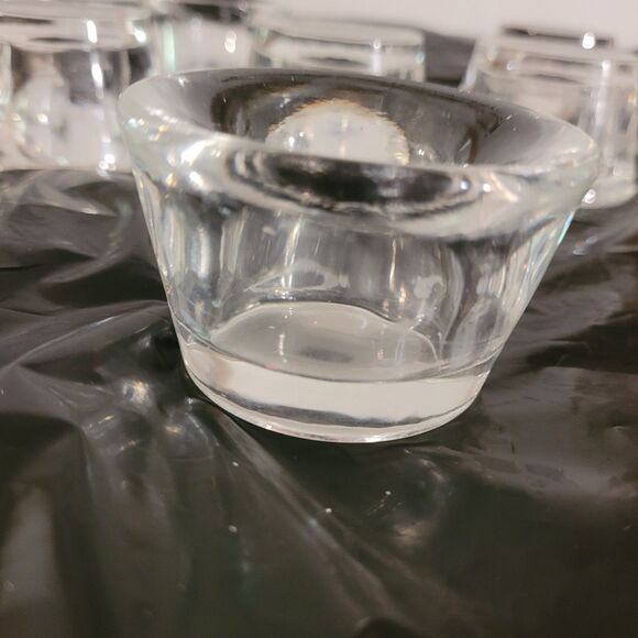 10 pcs of clear thick glass votive candle holders 1.75in tall x 2.75 wide top - Picture 6 of 9